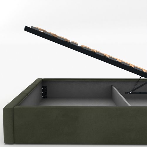 ŁÓŻKO TAPICEROWANE DO SYPIALNI 120x200 ŁÓŻKO PODWÓJNE Z POJEMNIKIEM KHAKI na Arena.pl