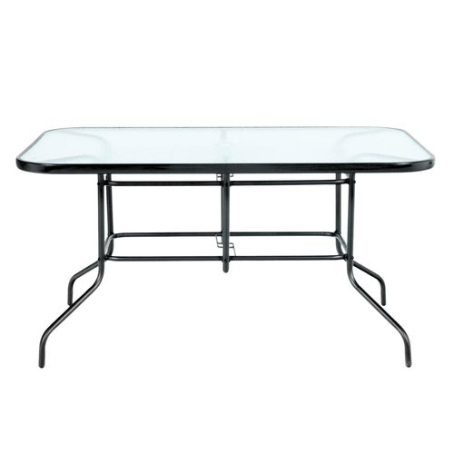 Stół ogrodowy szklany metalowy duży 140x80 cm na Arena.pl