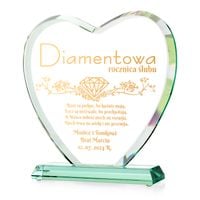 PREZENT na diamentową  60 rocznicę Ślubu dla dziadków STATUETKA z GRAWEREM