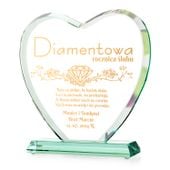 PREZENT na diamentową  60 rocznicę Ślubu dla dziadków STATUETKA z GRAWEREM