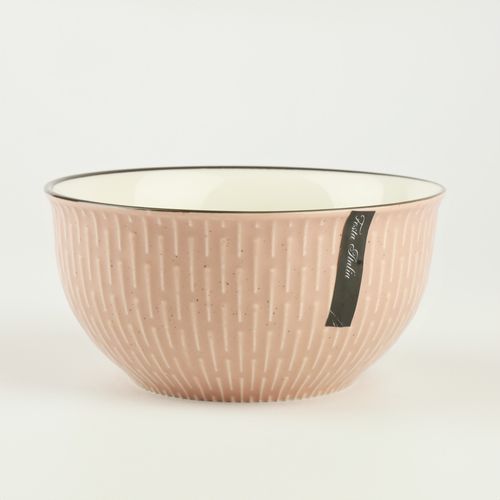 CERAMICZNA SALATERKA NA ZUPĘ OWOCE PRZEKĄSKI RÓŻOWA ZDOBIONA Z WZOREM na Arena.pl