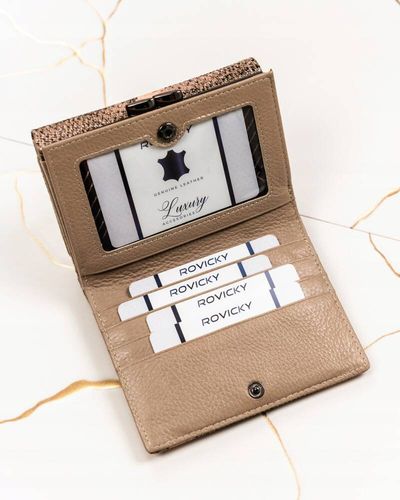 mały, skórzany portfel damski na zatrzask i bigiel - lorenti na Arena.pl