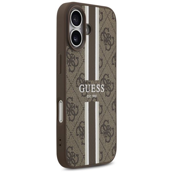 Etui Guess 4G Printed Stripes MagSafe do iPhone 17 brązowy zdjęcie 4