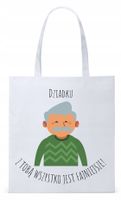 Dla Dziadka Na Prezent Torba Eco Biała Shopper Z Nadrukiem Ze Zdjęciem