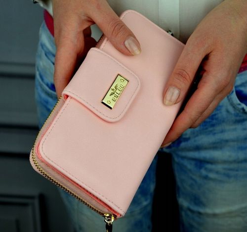 PORTFEL DAMSKI DUŻY TOREBKA NA ZAMEK PODWÓJNY MODNY ORGANIZER SUWAK STYLOWY na Arena.pl