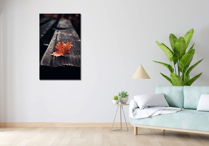 Obraz 60x100cm Pojedynczy Liść zdjęcie 2