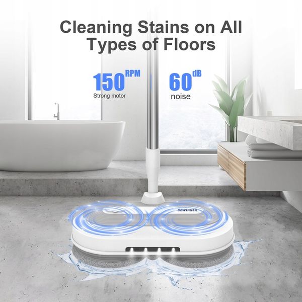 Akumulatorowy mop elektryczny 450ml Zestaw mopów obrotowych Myjka do okien zdjęcie 7