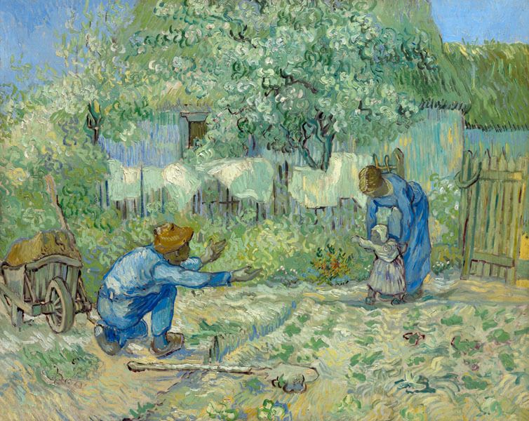First Steps, after Millet, Vincent van Gogh - plakat 80x60 cm zdjęcie 1