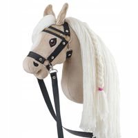 HOBBY HORSE A4 koń na kiju beżowy "Sunny Palomino" kantar wodze w ZESTAWIE