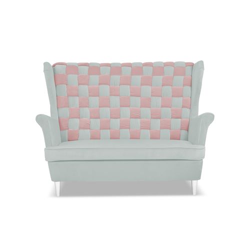 Sofa kanapa uszak CAROL DUO skandynawska Family Meble szaro - różowa na Arena.pl