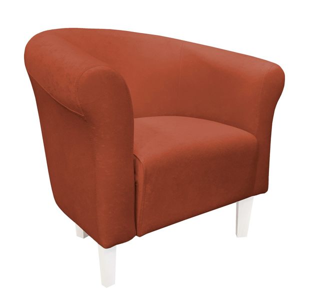 Fotel Milo Mikrofaza 6 cegła nogi 15 białe zdjęcie 1