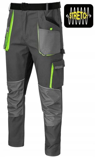SPODNIE ROBOCZE MĘSKIE BOJÓWKI ELASTYCZNE WZMACNIANE STRETCH DO PASA BHP na Arena.pl