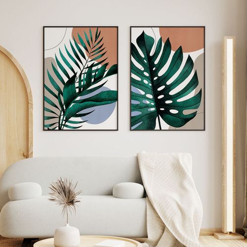 Zestaw dwóch plakatów monstera liść 29,7x42 cm A3 na Arena.pl