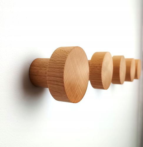 Drewniany Wieszak na Ścianę 5,5 cm Ubrania Ręczniki do Przedpokoju Hol 60mm na Arena.pl