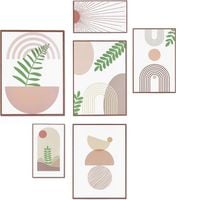 obrazy ścienne minimalistyczne natura 6 sztuk