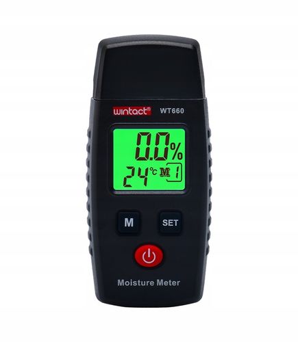 WILGOTNOŚCIOMIERZ MIERNIK WILGOTNOŚCI DREWNA BETONU CEGŁY GIPSU TYNK LCD na Arena.pl