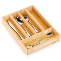 Wkład Bambusowy na Sztućce Przybory Kuchenne Organizer Pojemnik do Szuflady