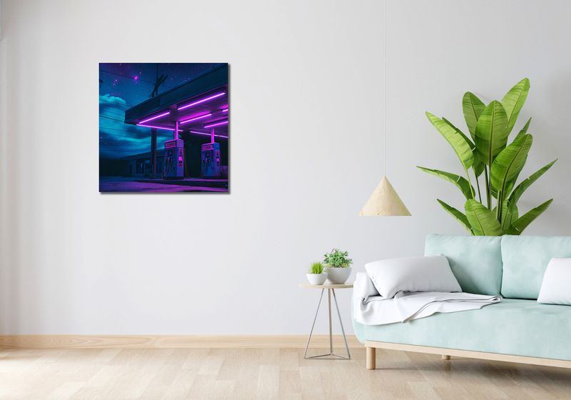 Obraz 70x70cm Moc Neonowej Nocy zdjęcie 2