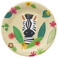 talerz papierowy okrągły "jungle friends" śr. 23 cm 8 szt.