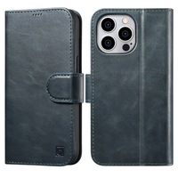 icarer oil wax wallet case 2in1 etui iphone 14 pro skórzany pokrowiec