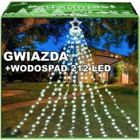 GWIAZDA Z ANIELSKIM I WŁOSAMI Lampki choinkowe łańcuch świetlny 212 LED