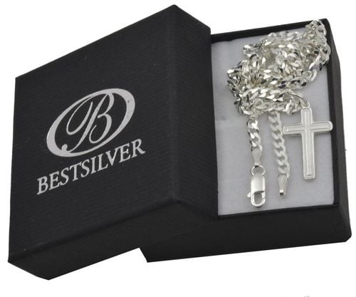 Łańcuszek srebrny 55cm Pancerka + Krzyżyk + GRATIS na Arena.pl