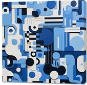 Obraz 100x100cm Niebieski Labirynt