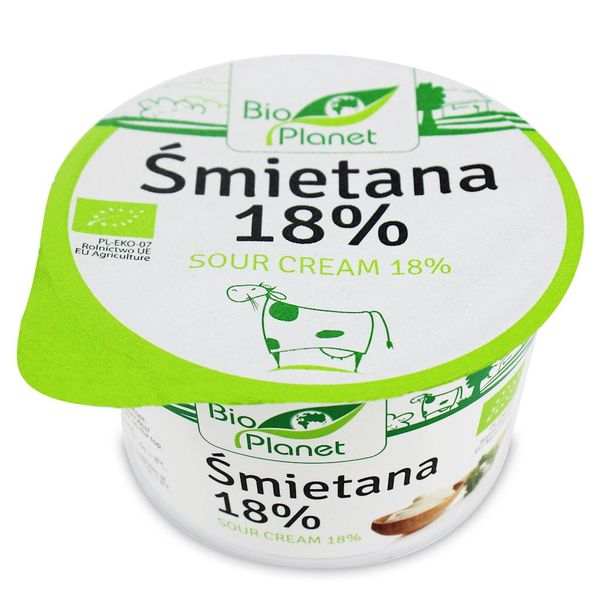 Śmietana 18% bio 200 g - bio planet zdjęcie 1