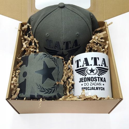 Dla taty ojca super zestaw koszulka kubek czapka w pudełku gotowy prezent na Arena.pl