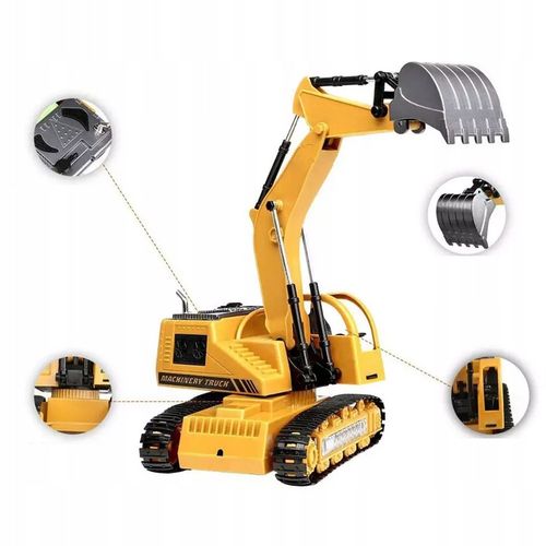 DUŻA KOPARKA ZDALNIE STEROWANA ŚWIATŁO LED PILOT RUCHOME RAMIĘ ŁYŻKA-METAL na Arena.pl