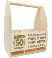 PREZENT URODZINY SKRZYNKA NOSIDŁO NA PIWO GRAWER