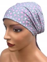 Chustka damska na głowę Aga szare serce z bawełny rozmiar uniwersalny