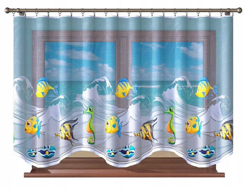 Firana dziecięca RYBKI AKWARIUM nemo 500x160 zdjęcie 1