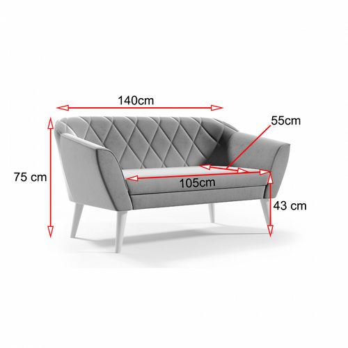 Sofa VIVA 2 - szary / R91 na Arena.pl