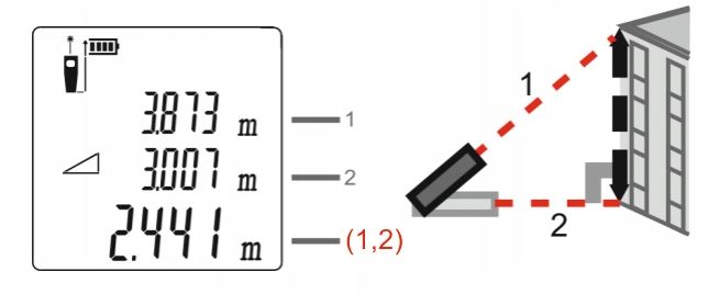 DALMIERZ LASEROWY PROFESJONALNY CYFROWY MIERNIK ODLEGŁOŚCI 60 METRÓW S2 LCD zdjęcie 3