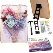 ZESTAW KREATYWNY DO STRING ART PRZEPLATANKA HAFT OBRAZ LED W RAMCE 21x30 CM