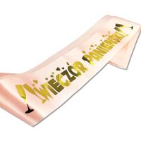 Zabawka-Szarfa Różowa Wieczór Panieński (Złote Napisy)