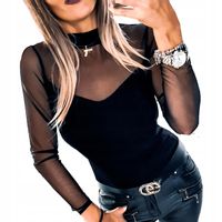 . BLUZKA SEXI KOBIECA Z SIATECZKĄ TIUL NA IMPEZE