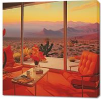 Obraz 100x100cm Posiedenie w Pustynnym Domu