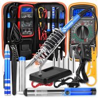 ZESTAW NARZĘDZI ELEKTRYCZNYCH LUTOWNICA 60W MULTIMETR XL380L ORGANIZER