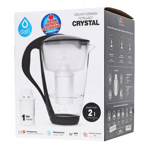 Dzbanek filtrujący szklany Dafi Crystal LED CZARNY na Arena.pl