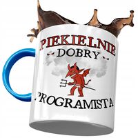 Kubek Błękitny Dla Programisty Piekielnie Dobry Z Nadrukiem Ze Zdjęciem