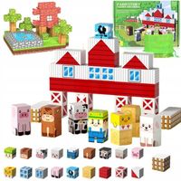 KLOCKI MAGNETYCZNE SZEŚCIANY 108 SZT FARMA KLOCKI PIKSELE KONSTRUKCYJNE