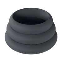 Wide O Silicone Cockring Set Of 3 - S/M/L - Black