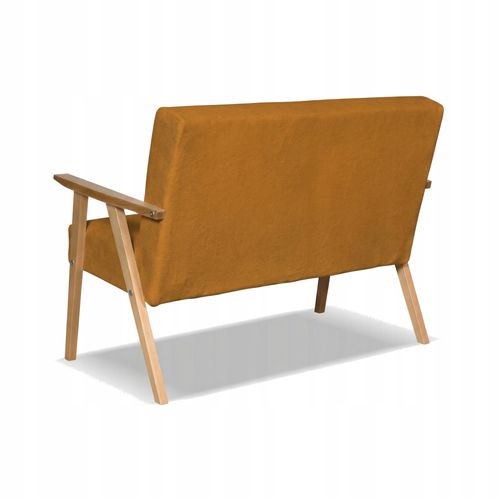 Sofa w stylu PRL retro vintage SOLER Family Meble musztardowy welur Hunter na Arena.pl