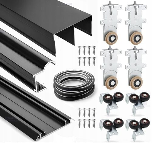 Drzwi przesuwne zestaw okuć szerokość 2m 2 drzwi na Arena.pl