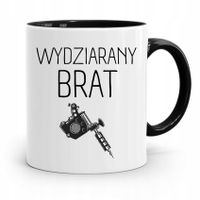 Kubek Czarny Prezent Dla Brata Wydziarany Brat Z Nadrukiem Ze Zdjęciem