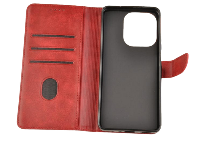 Etui portfel Wallet do Oppo A5 Pro 5G czerwony zdjęcie 4