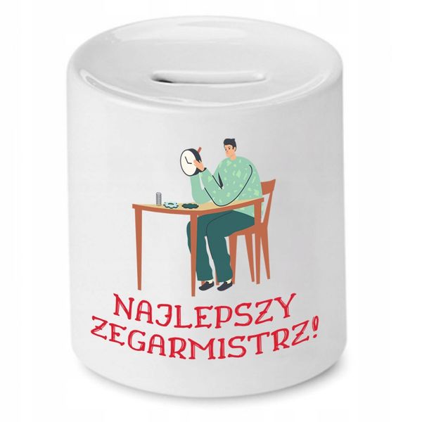 Skarbonka Dla Zegarmistrza Najlepszy Zegarmistrz Z Nadrukiem Ze Zdjęciem zdjęcie 1