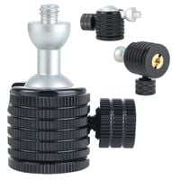 Głowica KULOWA 360 Gwint 1/4" na M4 Uchwyt 3D Statyw Aluminium Czarna 45 mm